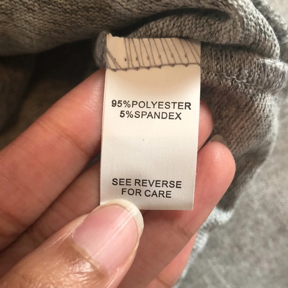 Open shoulder long sleeve sweater grey size large - Picture 8 of 14